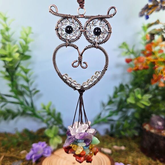 Handmade Clear Quartz Crystal Owl Décor #21 - Picture 1 of 2